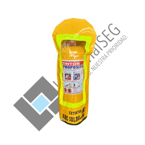 Forro plástico amarillo para extintor 10 lb - Image 2